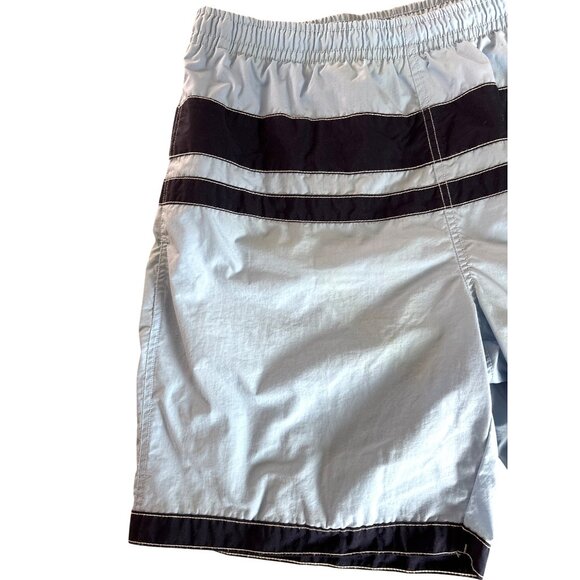 Polo Sport Vintage 90's Ralph Lauren Board Swim Trunks Blue Stripe Size Medium - Picture 3 of 10